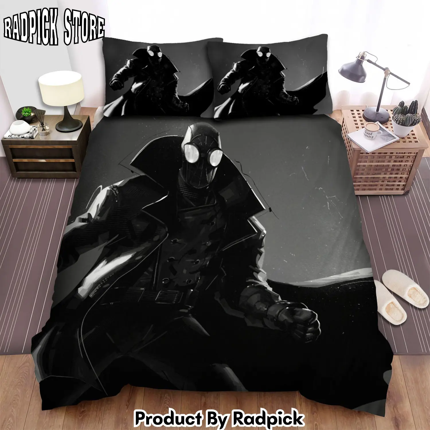Radpick spiderman noir black and white bed sheets spread comforter duvet cover bedding sets rp3272079